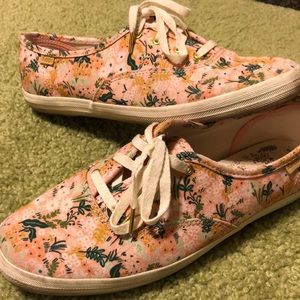 Keds/Rifle Paper Co Pink Floral Sneakers, Sz 7.5